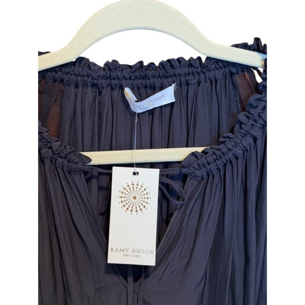 Ramy Brook Black 100% Silk Sheer Blouse Top NEW Size XSMALL - Picture 3 of 6